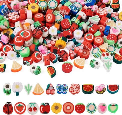 KISSITTY 140 Pcs 8mm Round Polymer Clay Beads Colorful Polymer Clay Ball Beads Loose Spacer Beads for Bracelet DIY Bracelet Necklace Earring Key Chain Jewelry Making in Saudi Arabia