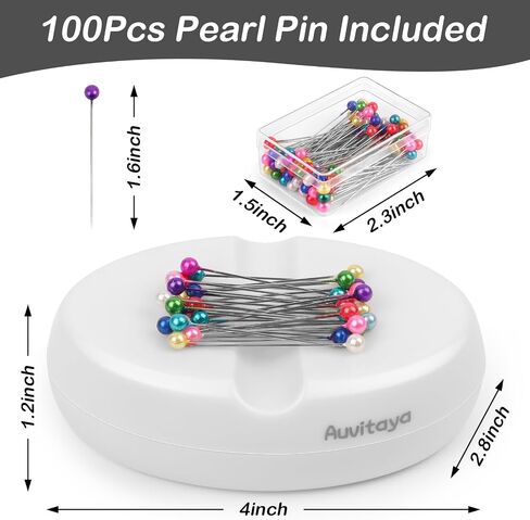 Auvitaya Magnetic Pin Holder, Pin Cushions for Sewing, Strong Magnet Pincushion, Cute Compact Needle Organizer, Bobby Pin Holder, Paper Clip Holder for Quilting, Sewing Accessories Magnetic Pin Dish in Saudi Arabia