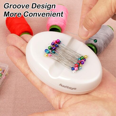 Auvitaya Magnetic Pin Holder, Pin Cushions for Sewing, Strong Magnet Pincushion, Cute Compact Needle Organizer, Bobby Pin Holder, Paper Clip Holder for Quilting, Sewing Accessories Magnetic Pin Dish in Saudi Arabia