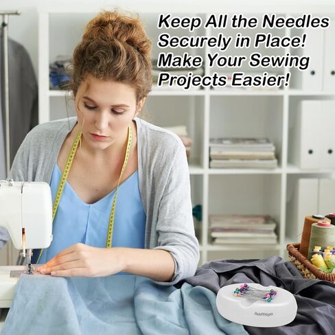 Auvitaya Magnetic Pin Holder, Pin Cushions for Sewing, Strong Magnet Pincushion, Cute Compact Needle Organizer, Bobby Pin Holder, Paper Clip Holder for Quilting, Sewing Accessories Magnetic Pin Dish in Saudi Arabia