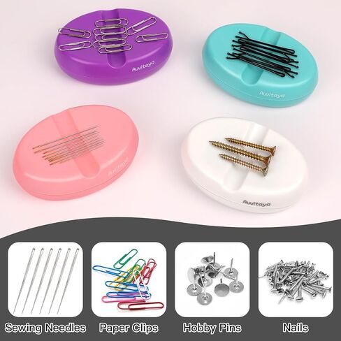 Auvitaya Magnetic Pin Holder, Pin Cushions for Sewing, Strong Magnet Pincushion, Cute Compact Needle Organizer, Bobby Pin Holder, Paper Clip Holder for Quilting, Sewing Accessories Magnetic Pin Dish in Saudi Arabia
