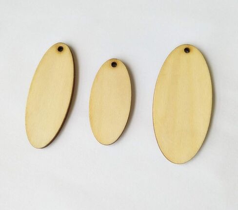 30PCS Oval Unfinished Wood Blank, Wood Jewelry Blanks,Wooden Earrings Blank,Ellipse Laser Cut Earrings Blanks,Teardrop Earrings (Mix Sizes) in Kuwait