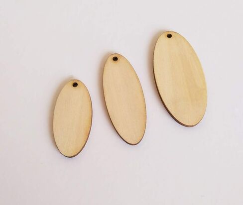 30PCS Oval Unfinished Wood Blank, Wood Jewelry Blanks,Wooden Earrings Blank,Ellipse Laser Cut Earrings Blanks,Teardrop Earrings (Mix Sizes) in Kuwait