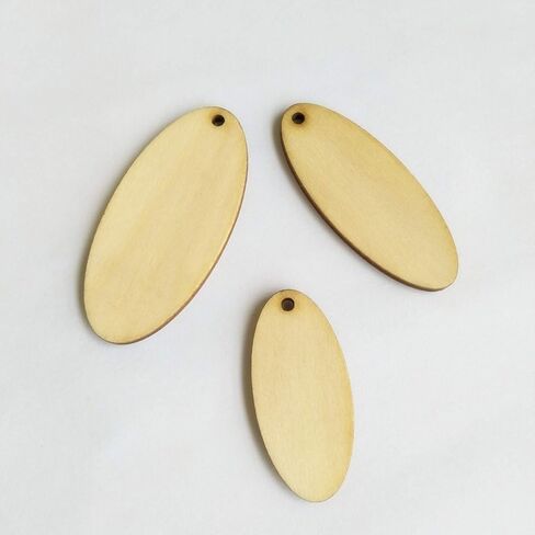 30PCS Oval Unfinished Wood Blank, Wood Jewelry Blanks,Wooden Earrings Blank,Ellipse Laser Cut Earrings Blanks,Teardrop Earrings (Mix Sizes) in Kuwait