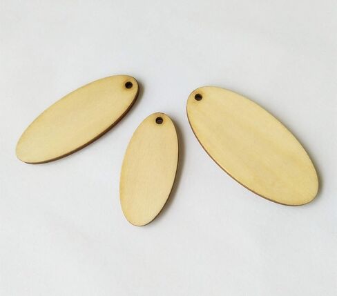 30PCS Oval Unfinished Wood Blank, Wood Jewelry Blanks,Wooden Earrings Blank,Ellipse Laser Cut Earrings Blanks,Teardrop Earrings (Mix Sizes) in Kuwait