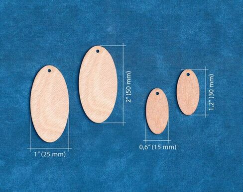 30PCS Oval Unfinished Wood Blank, Wood Jewelry Blanks,Wooden Earrings Blank,Ellipse Laser Cut Earrings Blanks,Teardrop Earrings (Mix Sizes) in Kuwait