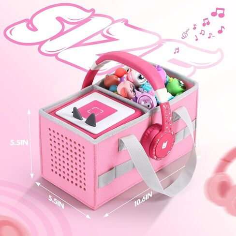 Carrying Case for Toniebox Starter Set and Tonies Figurines, Felt Organizer Travel Bag with Strap for Tonies Box, Travel Cloth Musical Toy Folding Bag for Toniebox Accessories in Saudi Arabia