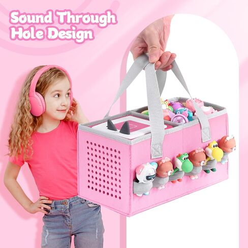 Carrying Case for Toniebox Starter Set and Tonies Figurines, Felt Organizer Travel Bag with Strap for Tonies Box, Travel Cloth Musical Toy Folding Bag for Toniebox Accessories in Saudi Arabia