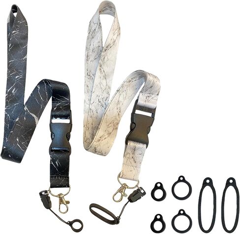 8Pcs Anti-Lost Lanyard Set with 2 Pcs Neck Lanyard Straps 6 Pcs Different Size Anti-lost Silicone Ring in Saudi Arabia