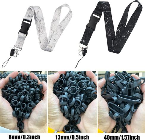 8Pcs Anti-Lost Lanyard Set with 2 Pcs Neck Lanyard Straps 6 Pcs Different Size Anti-lost Silicone Ring in Saudi Arabia