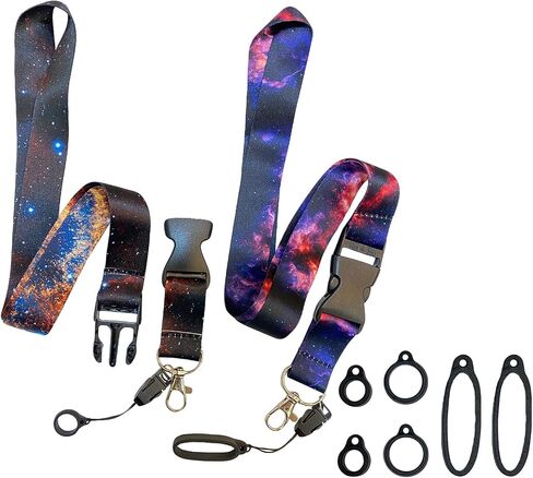 8Pcs Anti-Lost Lanyard Set with 2 Pcs Neck Lanyard Straps 6 Pcs Different Size Anti-lost Silicone Ring in Saudi Arabia