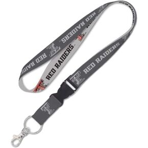 WinCraft Texas Tech Red Raiders Lanyard with Detachable Buckle, 1" - Grey