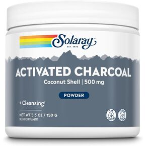 SOLARAY Activated Coconut Charcoal Powder 500 mg | Healthy Inner Cleansing & Digestive Tract Support | 300 Servings