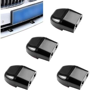 Pack-4 Car Dual Hole Deer Repeller, Self-Adhesive Waterproof Dual Horn Deer Whistle, Universal Safety Auxiliary Accessory, Compatible with Most Car Models (Black)