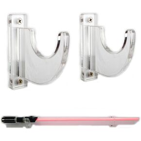 WANLIAN Lightsaber Stand Wall Mount, Acrylic Lightsaber Display Stand, Clear Sword Stand Wall mount (1packs)