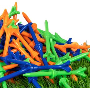 Golf Tees 3 1/4 Inch, Plastic Golf Tees 4 Prongs Stability Tees, Unbreakable Long Golf Tees Reduce Friction & Side Spin Colored
