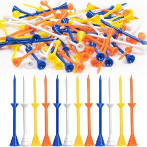 Golf Tees Plastic 3 1/4 Inch, Long Golf Tees Unbreakable Pack of 50/100/150, Colored Golf Tees Reduce Friction & Side Spin