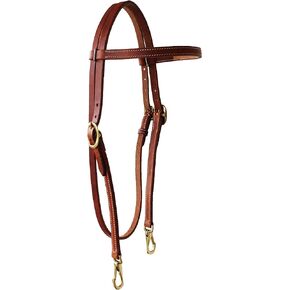 Horse Western Amish USA Hermann Oak Leather Headstall with Snap Ends 975H101
