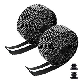C CRYSTAL LEMON 2 حزمة من أشرطة مقود دراجة الطريق، شريط متطور لقبضة الدراجات، شريط قبضة الدراجة لامتصاص الصدمات والاهتزازات، بكرات شريط قبضة دراجة الطريق المضادة للانزلاق، أسود in Kuwait