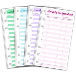 مجموعة أوراق ميزانية النفقات مكونة من 60 قطعة، منظم الفواتير لحافظة الميزانية A6، أجهزة تتبع الأظرف النقدية لوضع الميزانية، مخطط الميزانية لكتاب دفتر الأستاذ، منظم الأموال للمحفظة ذات مظاريف الميزانية in Kuwait