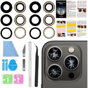 2PCS ASDAWN Back Rear Camera Lens Glass Replacement for iPhone 13 Pro Max and 13 Pro Camera Glass Lens Replacement with Pre-Installed Adhesive + Repair Tool Kit + Installation Manual