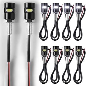 Frienda 10 Pieces License Plate Light 12V Waterproof License Tag Lights Motorcycle Screw Bolt Led Bulb Bright Aluminum Tag Screw Bolt Lamp Bright White Tag Lights for Car Truck Motorcycle Bike RV ATV
