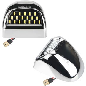 LED License Plate Light tag lamp Assembly For 1999-2013 Chevy Silverado GMC Sierra 1500 2500 3500 Avalanche Suburban Tahoe Yukon Chrome housing 6000K White, Pack of 2