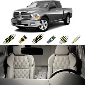 12Pcs Ram 1500 Interior LED Lights for 2009-2018 Dodge Ram 1500 2500 3500 Super Bright 6000K White LED Interior Lights Package + Install Tool
