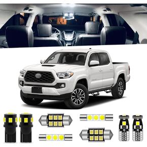 11-Pieces Tacoma LED Interior Light Kit for Toyota Tacoma 2016 2017 2018 2019 2020 2021 2022 White 6000K Interior LED Lighting Package + License Plate Lights, Reverse Lights, Install Tool