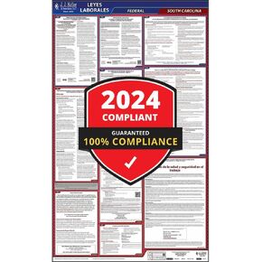 2024 South Carolina and Federal Labor Law Poster (Spanish, SC State) - OSHA Compliant All-in-One Laminated Poster
