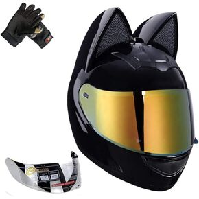 Cat Ear Motorcycle Helmet Full Helmet Youth Men and Women Racing Motocross Casco