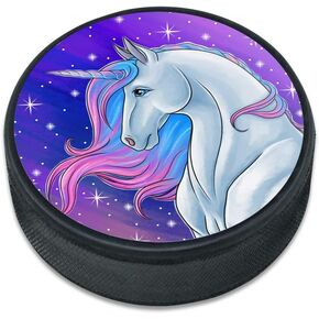 GRAPHICS & MORE Majestic Unicorn Pink Purple Blue Ice Hockey Puck