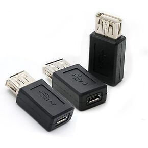 3 Pack USB 2.0 A Female to USB Micro Female Adapter Converter