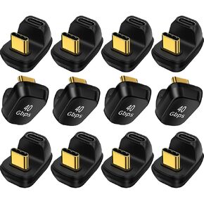 180 Degree USB C Adapter U Shape 40Gbps Data Transfer USB 4.0/Thunderbolt 4 Type C Male to Female Connector Extender for Mobile Phone, Switch, Steam Deck, Tablet, Laptop (12 Pack) in Kuwait