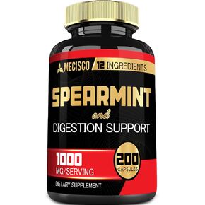 6in1 Spearmint Supplement with Berberine, Ginger, Turmeric Curcumin, Ceylon Cinnamon, Beet Root - 200 Capsules