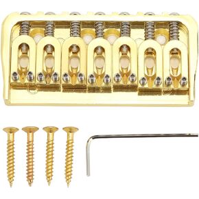 Guitar Saddles Bridge, Fixed Hardtail Bridge Electric Guitar Bridge for 7 String Through Body Design Non Tremolo Guitar Parts Replacement