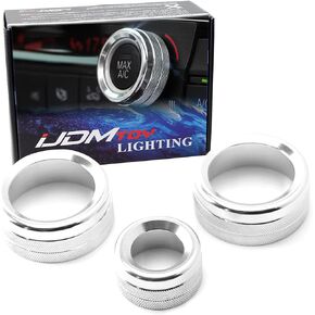 iJDMTOY 3pcs Red Anodized Aluminum AC Climate Control and Radio Volume Knob Ring Covers Compatible with BMW 1 2 3 3GT 4 Series (F20 F22 F30 F31 F32 F33 F80 F82 F87)