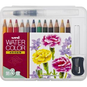 三菱鉛筆 قلم ميتسوبيشي UWCNCS12C1 UniWater Color Compact، 12 لونًا، الفصل الأول