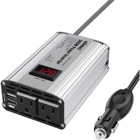 300W Power Inverter DC 12V to 110V AC Car Inverter with 4.8A Dual USB Car Adapter with LED display