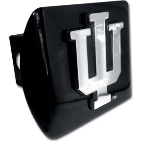 Indiana University Hoosiers "Black with Chrome IU Emblem" College Sports Trailer Hitch Cover Fits 2 Inch Auto Car Truck Receiver