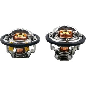 Front & Rear Thermostat Kit Fits for Chevrolet Express Silverado GMC Savana Sierra 6.6L Duramax 2001-2017, Engine Coolant Thermostat Replace 97241129 97241130