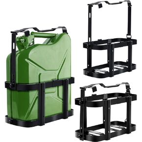 2 Pcs Jerry Can Mount Holder 5 Gallon 20 Liter Jerry Gas Can Holder Metal Lockable Jerry Can Mount Rack Detachable Side Mount Jerry Can Carrier for Truck Trailer, Black