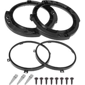 X AUTOHAUX 7 Inch Round Headlight Mounting Retaining Bracket Ring Set with Headlight Metal Ring for Jeep Wrangler JK 2007-2017 Black