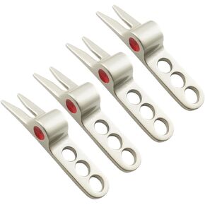 4 Pcs Silver Durable Golf Ball Fork Pivot Divot Repair Tool Compatible Golf Divot Tools for Scotty Cameron Divot Tools