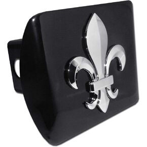 Fleur-de-Lis Black Metal Hitch Cover