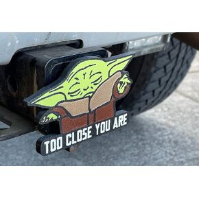 Baby Yoda Trailer Hitch Cover - Too Close