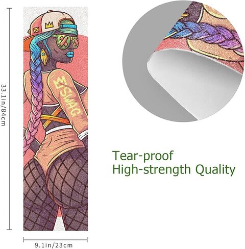 شريط قبضة لوح التزلج American Hot Girl شريط قبضة لوح التزلج مقاس 33 بوصة × 9 بوصة شريط قبضة طويل خالٍ من الفقاعات مضاد للانزلاق مقاوم للماء شريط قبضة سكوتر in Kuwait