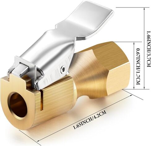 6 قطع ظرف هواء نحاسي مفتوح التدفق مستقيم ظرف الإطارات مع مشبك لملحقات ضاغط منفاخ الإطارات in Kuwait