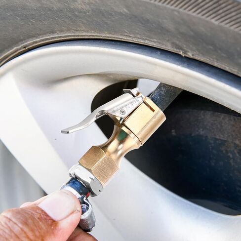 6 قطع ظرف هواء نحاسي مفتوح التدفق مستقيم ظرف الإطارات مع مشبك لملحقات ضاغط منفاخ الإطارات in Kuwait