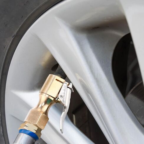 6 قطع ظرف هواء نحاسي مفتوح التدفق مستقيم ظرف الإطارات مع مشبك لملحقات ضاغط منفاخ الإطارات in Kuwait